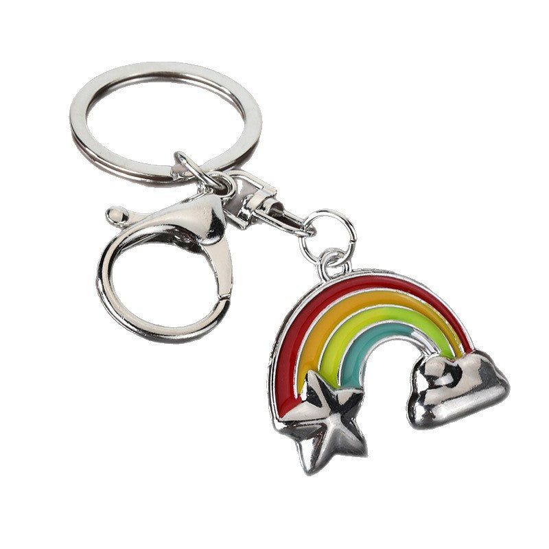 Rainbow Bag Charm Zinc Alloy Keychain Pendant Accessory