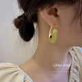 Chunky U Shaped Hoop Earrings in Six Colors Fashion Jewelry Accessories view 4