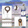 Brown Wood Bead Cross Stretch Bracelet Metal Cross Charm view 3