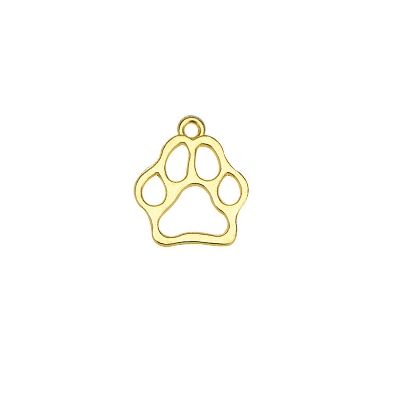 20x17mm Vintage Hollow Dog Paw Alloy Charm Pendant