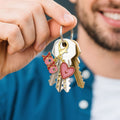 Gold XOXO Pink Red Heart Enamel Lobster Clasp Charm view 4