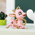 Jeweled Running Flower Fawn Keychains in Three Colors and Loop Styles view 11