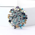 Oval Pave Crystal Cluster Brooch in Two Multicolor Palettes view 2