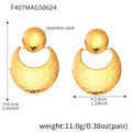 Hammered Crescent Drop Earrings in Gold Silver and Mixed Metal Finishes view 8