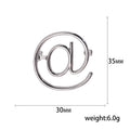 At Symbol Brooch in Gold or Silver Tone Open Line Design view 5