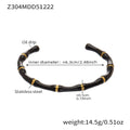 Bamboo and Geometric Bangle Collection in Mixed Metal Tones view 6