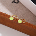 Nine Color Mini Flower Gold Tone Small Huggie Earrings view 8
