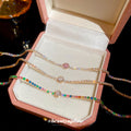 Gold Tone Clear Zircon Tennis Bracelet Round Center view 2