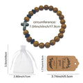 Wood Bead Cross Bracelet With Organza Bag And Thank You Tag Options view 3