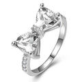 Double Triangle Bow Ring In Five Faceted Stone Colors view 2