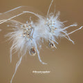 Silver Tone Floral Branch Earrings with Crystal Teardrops view 4