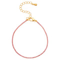 Gold Tone Square Crystal Tennis Bracelets Green Or Magenta view 5