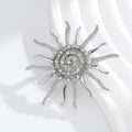 Silver Tone Sunflower Metal Brooch Pin for Jackets and Lapels view 5