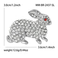 Rhinestone Rabbit Brooch Decorative Metal Pin For Jackets And Lapels view 5