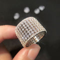 Crystal Pave Openwork Wide Band Ring With Clear Stone Accents view 2