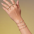 Gold Stainless Steel Zircon Cross Necklace Bracelet Ring Earrings view 4