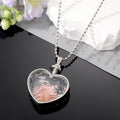 Silver Tone Pressed Flower Heart and Round Pendant Necklaces view 4