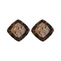 Brown Square Crystal Stud Earrings With Dark Frames view 5