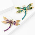 Jeweled Dragonfly Brooch Pin with Colorful Enamel Wings view 3