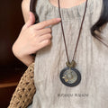 Long Cord Pendant Necklace in Six Wood and Metal Designs view 10