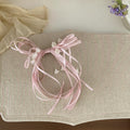 Satin Ribbon Bow Duckbill Clip With Pearl Blooms 4 Colors view 8