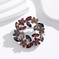 Red Flower Crystal Metal Brooch Pin for Jackets and Lapels view 5
