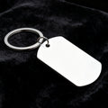 Blank Silver Metal Dog Tag Keychain Engravable Rectangle view 3
