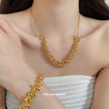 Irregular Branch Link Necklace Bracelet and Earrings in Two Tones view 2