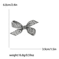 Black Crystal Mesh Ribbon Bow Brooch With Four Open Loops view 6