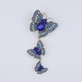 Three Butterfly Vine Brooch Decorative Metal Pin For Jackets And Lapels view 6