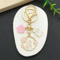 Thirteen Pink Rabbit Blossom Wreath Metal Keychain Designs view 4