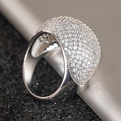 Pave Crystal Dome Statement Ring front product view