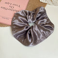 Oversized Square Satin Scrunchie In Black Gray Or Dusty Pink view 7