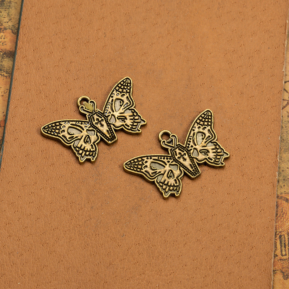 30x19mm Vintage Zinc Alloy Butterfly Charm Pendant