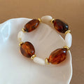 Acrylic Oval Bead Bracelets And Necklaces Gold Spacers Seven Styles view 6