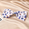 Printed Satin Evil Eye Bow Hair Clips in Nine Designs view 10