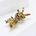 Textured Rabbit Brooch with Red Eyes in Silver or Gold view 3
