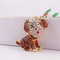 Rhinestone Dog Keychain With Split Ring And Lobster Clasp view 9