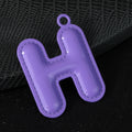 Puffy Stitched Enamel Letter H Charm Pendant Eight Colors view 8