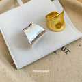 Wide Wavy Open Band Rings Gold Silver Irregular Shape view 2