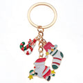 Nine-Style Santa Snowman Reindeer and Tree Holiday Keychain Collection view 9