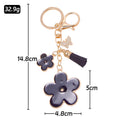 Enamel Flower Tassel Keychain Rhinestone Butterfly Charm view 4