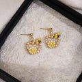 Petite Bee Flower Pearl Look Clip Stud and Hook Earrings view 12