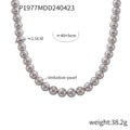 Imitation Pearl Bead Necklace White Gray Mixed 8 10 12mm view 6