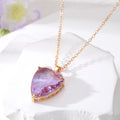 Gold Tone Faceted Heart Crystal Pendant Necklaces in Eight Colors view 6