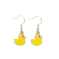Yellow Duck Drop Earrings with Gold Tone Fishhook Ear Wires view 5