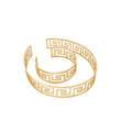 Greek Key Open Cuff Choker Bracelet Metal Sets Two Tones view 5