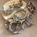 Zebra Leopard Leather Wrap Bangle Bracelet 5 Styles view 2