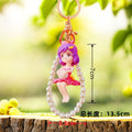 Pearl Loop Cartoon Girl Keychains in Three Sunflower Dress and Hat Designs view 7