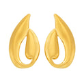 Gold Irregular Leaf Openwork Statement Stud Earrings view 5